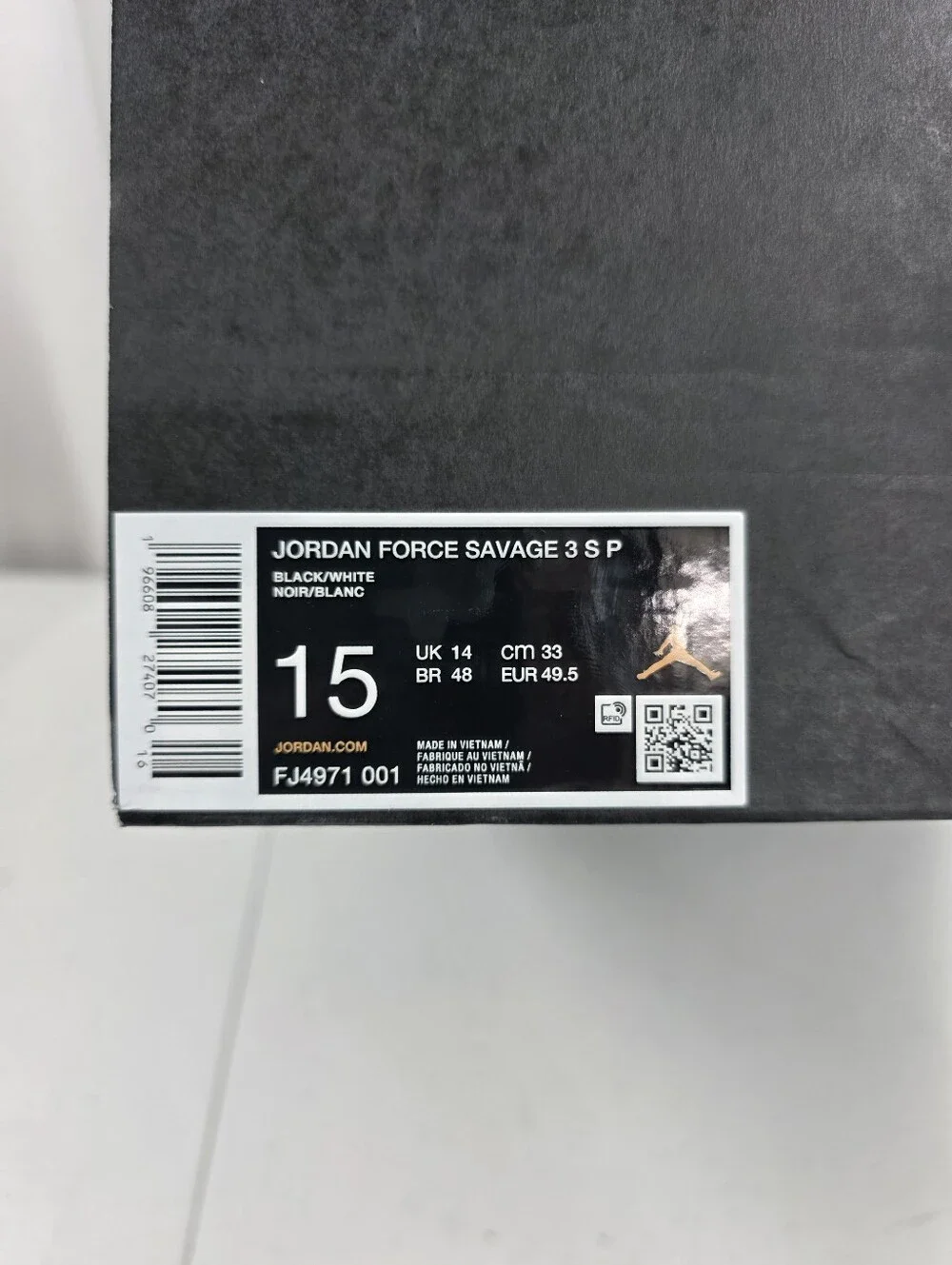 New Jordan Force Savage 3 S P Football Cleats Black White FJ4971-001 Men Size 15